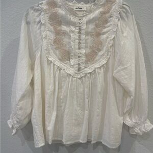 In Bloom White Blouse with Embroidery